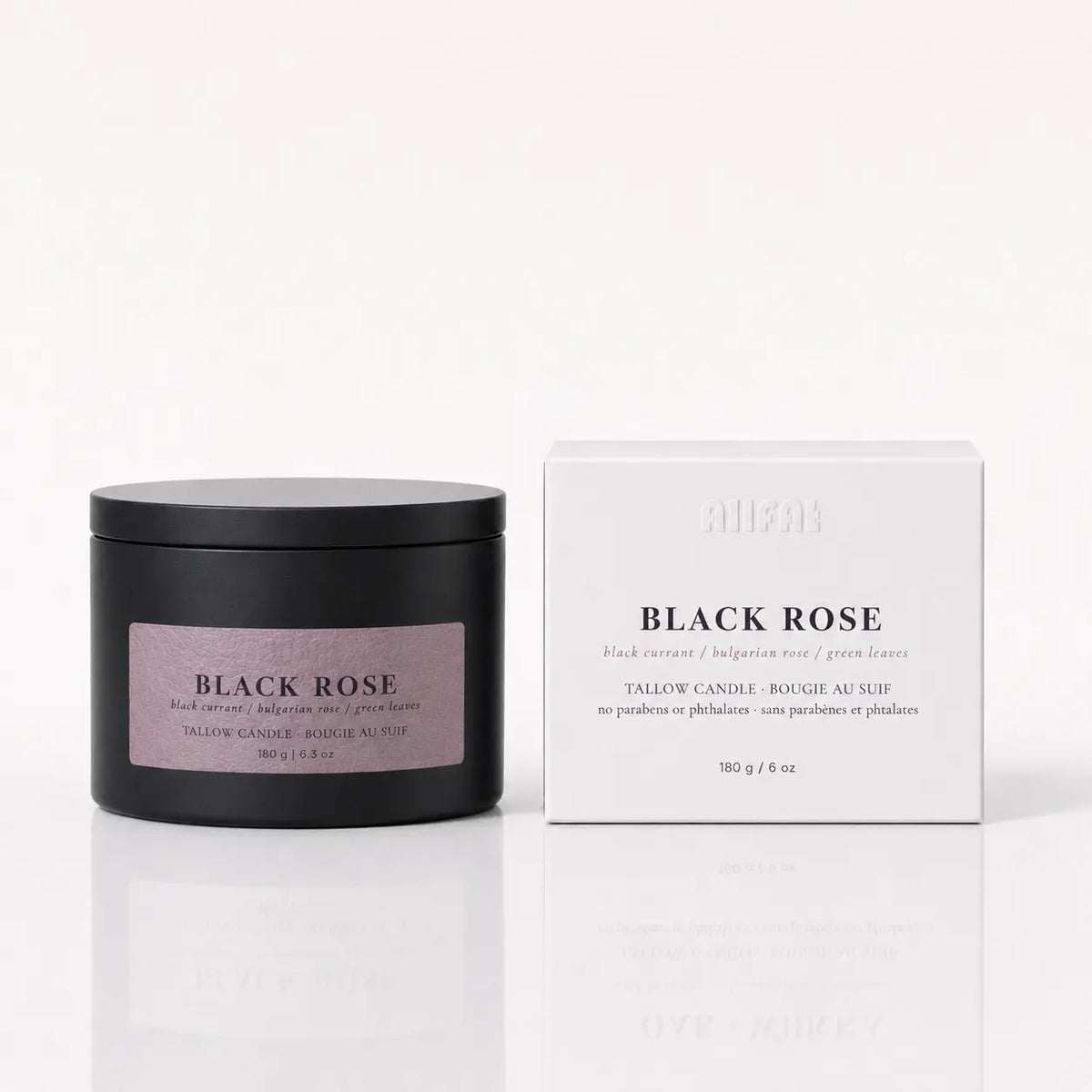 BLACK ROSE - Tallow Candle (Green, Fruity & Floral)